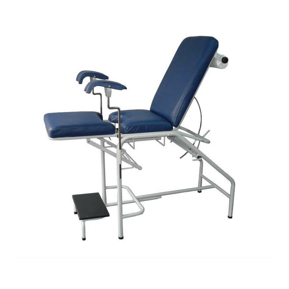 Mesa ginecológica clínica con escabel y bandeja de acero – Point Medic Chile