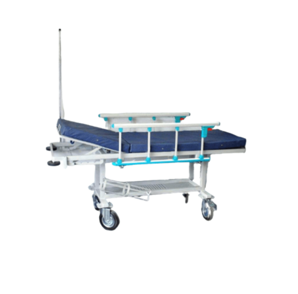 camilla postoperatoria reclinable con barandas y ruedas clínicas – Point Medic Chile