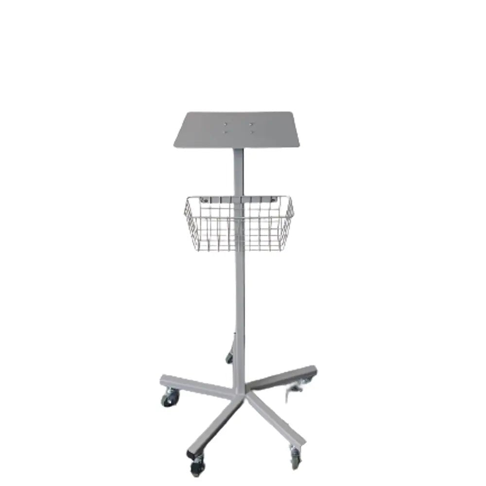 carro pedestal clínico para equipos médicos con canasto y bandeja – Point Medic Chile