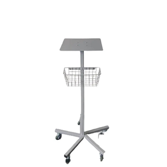 carro pedestal clínico para equipos médicos con canasto y bandeja – Point Medic Chile