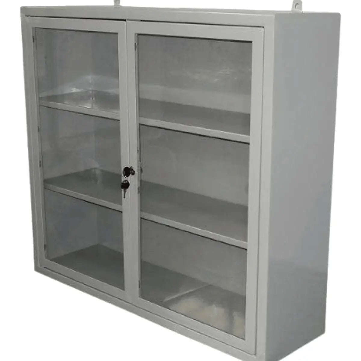 vitrina de pared con puertas de vidrio y sistema de anclaje – Point Medic Chile